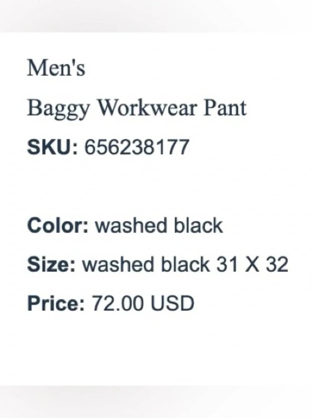 Men’s Baggy Workwear pant